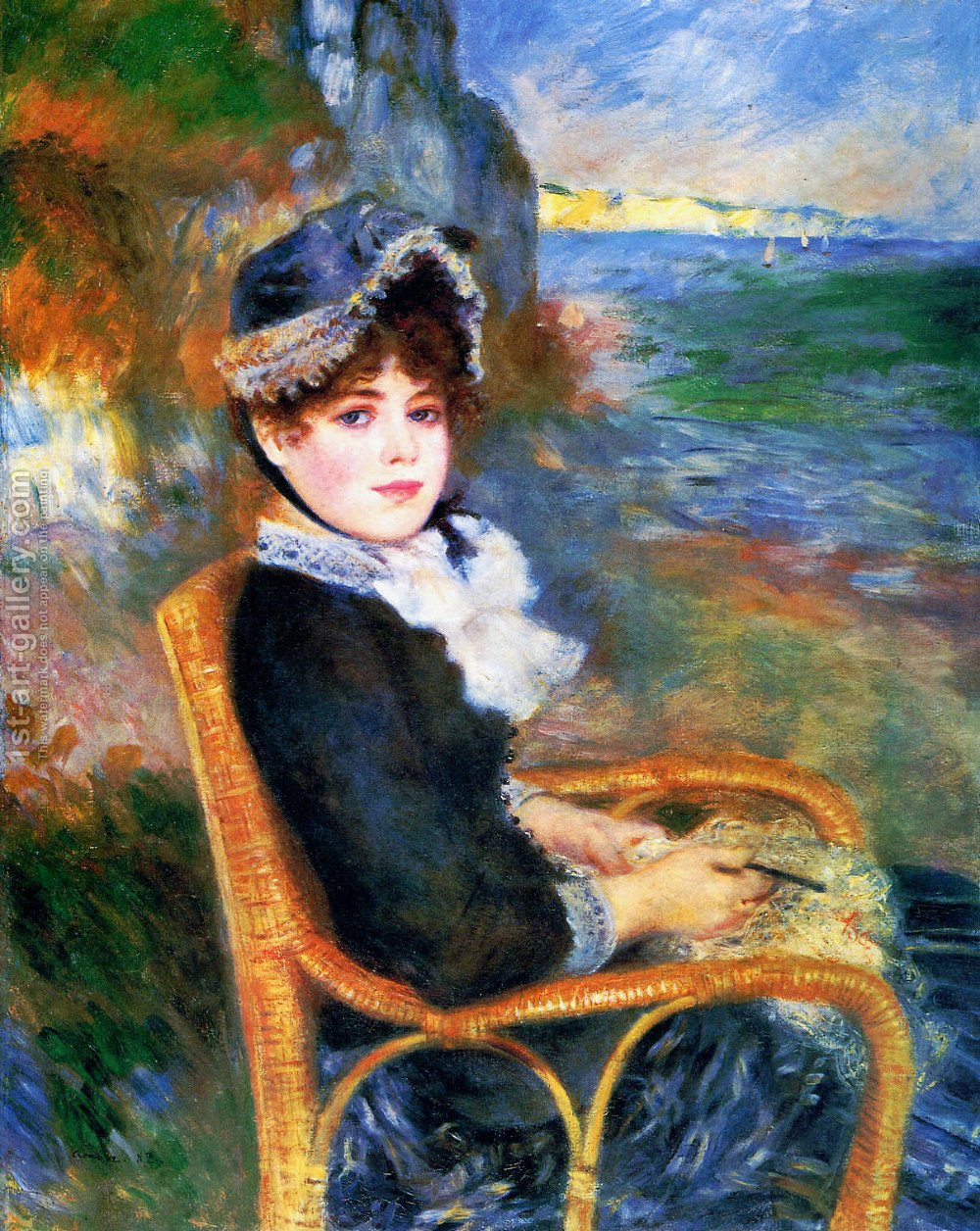 1000x1256 By The Seashore Pierre Auguste Renoir Reproduction 1st Art Gallery - Exhibit 224 Painting Worth