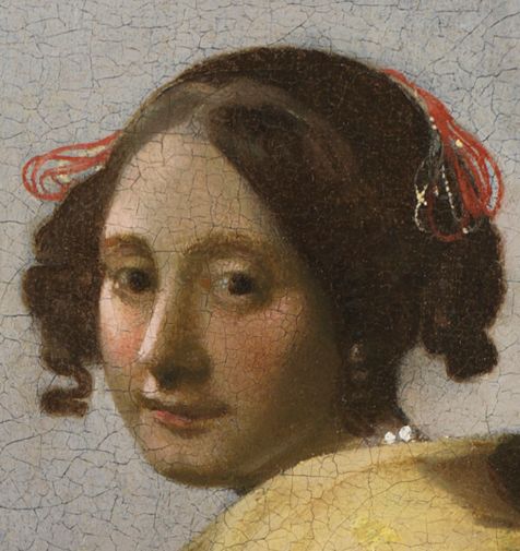 476x505 Essential Vermeer Time Young Woman Seated - Exhibit 224 Painting Worth