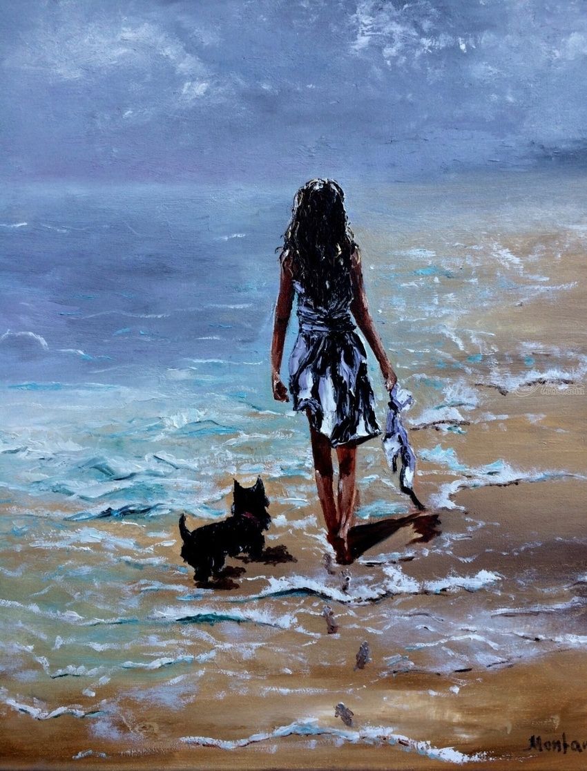 850x1116 Girl Walking - Existentialism Painting