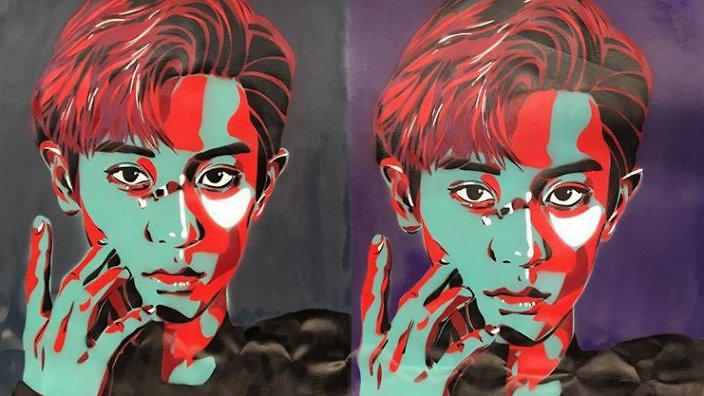 704x396 Exo Are Handsome Muses For A New York Artist's Stunning Artwork - Exo Painting