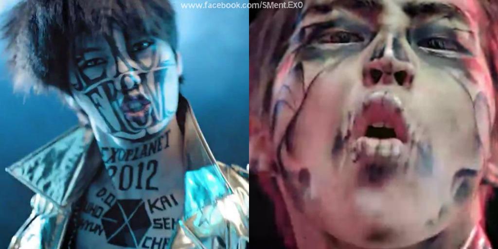 1024x512 Exo Mama Face Painting Idols Planet - Exo Painting