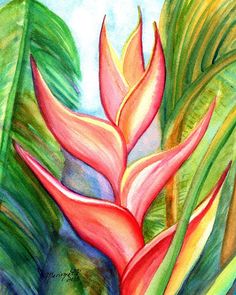 236x295 Original Watercolor Tropical Hibiscus 5 Painting By Kauaiartist - Exotic Flower Painting