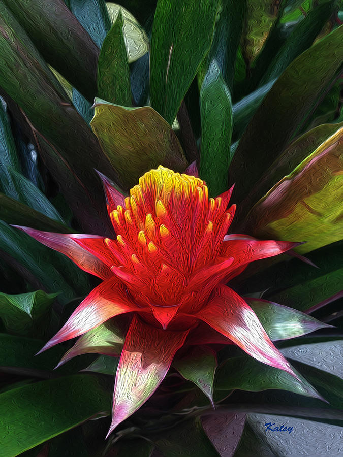 675x900 Tropical Flower Oil Painting Exotic Floral Art Painting By Kathy - Exotic Flower Painting