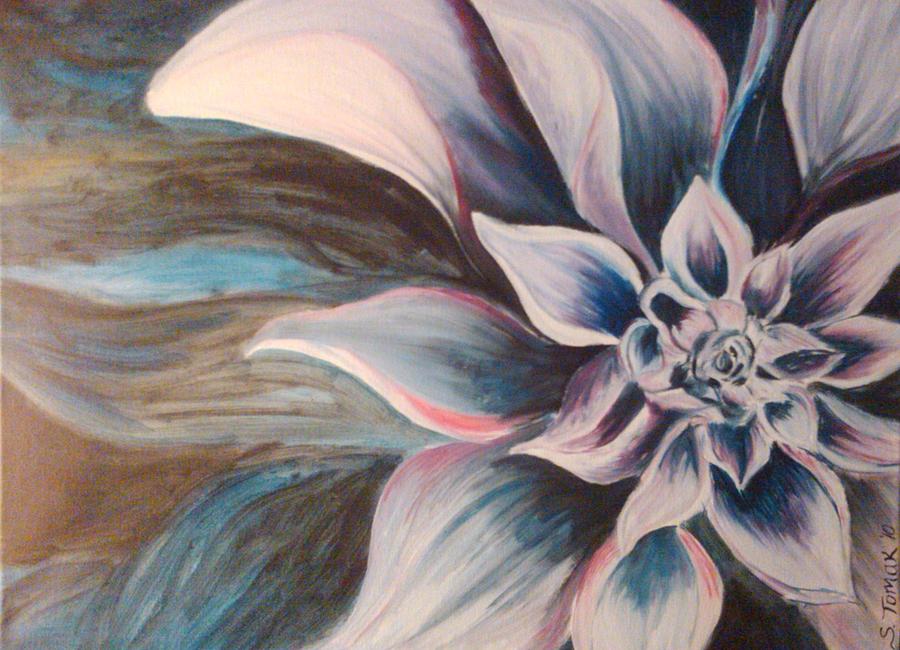 900x650 Exotic Flower Painting By Snow Tomak - Exotic Flower Painting