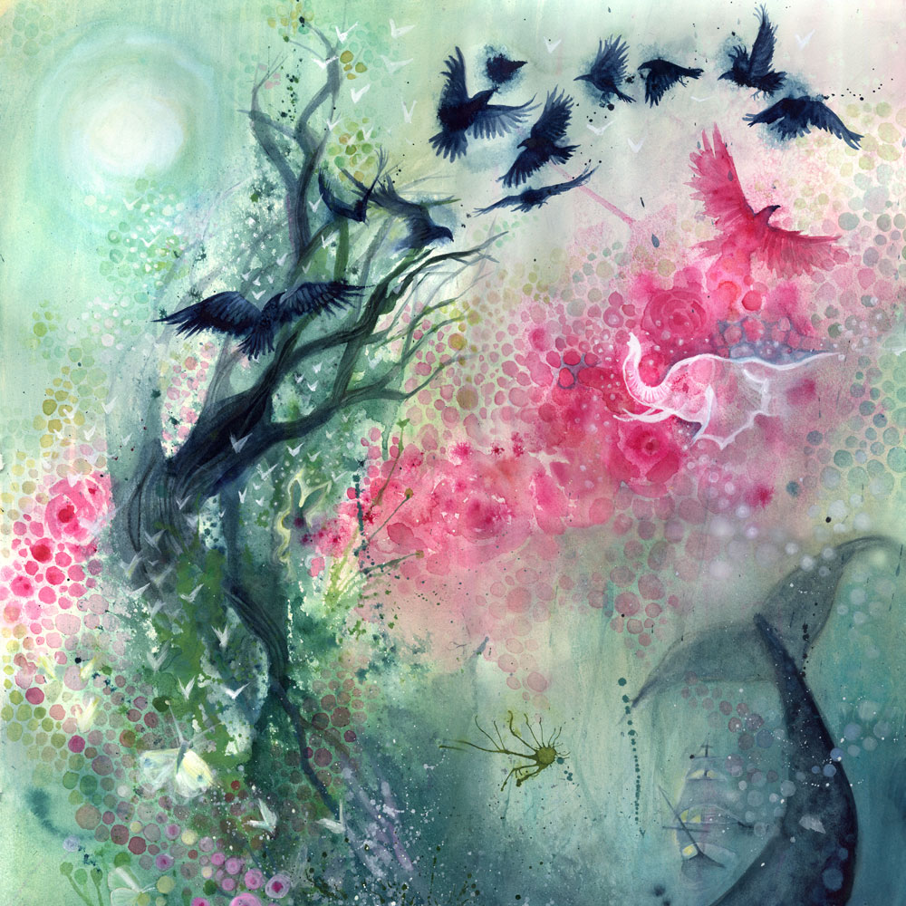 1000x1000 The Enchanted Explorer (Original Ink Amp Watercolor Painting) - Explorer Painting