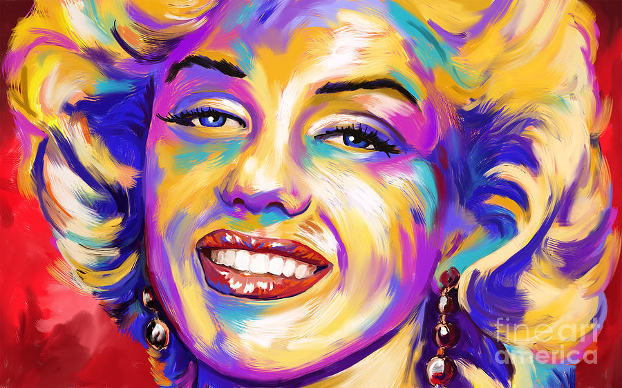900x562 Marilyn Monroe Abstract Expressionism Painting By Tim Gilliland - Expressionism Painting