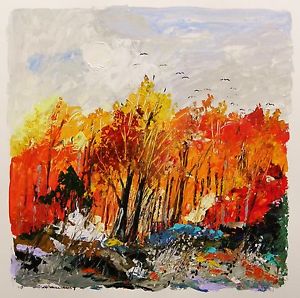 300x298 Original Fall Landscape Expressionism Painting John Williams Art - Expressionism Painting