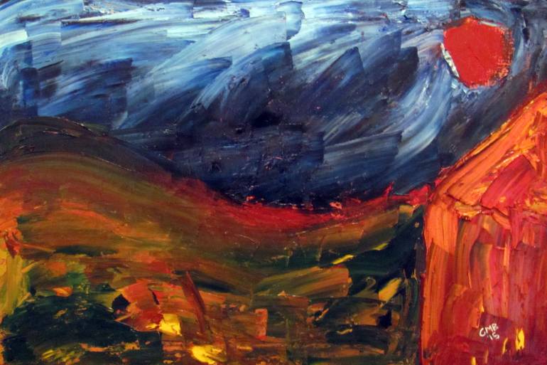 770x513 Saatchi Art Expressionist Landscape Painting By Greg Mason Burns - Expressionist Landscape Painting