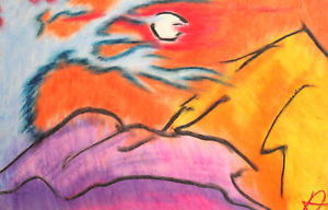 300x192 Vintage Expressionist Landscape Painting Signed Ebay - Expressionist Landscape Painting