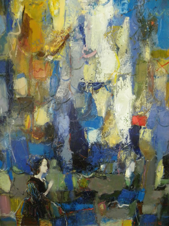 570x760 Original Oil Painting Expressionistic Realism Figurative - Expressionistic Painting