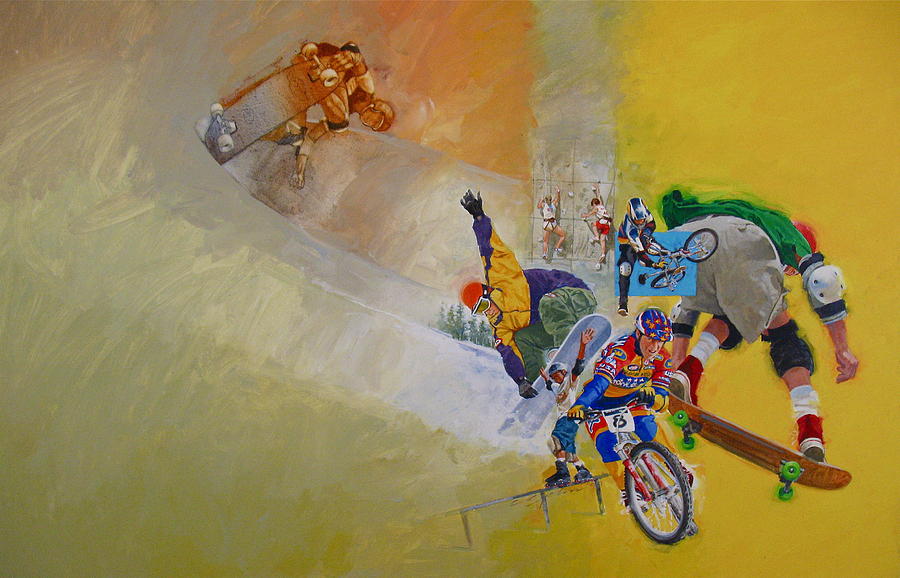900x578 Extreme Sports Painting By Cliff Spohn - Extreme Painting