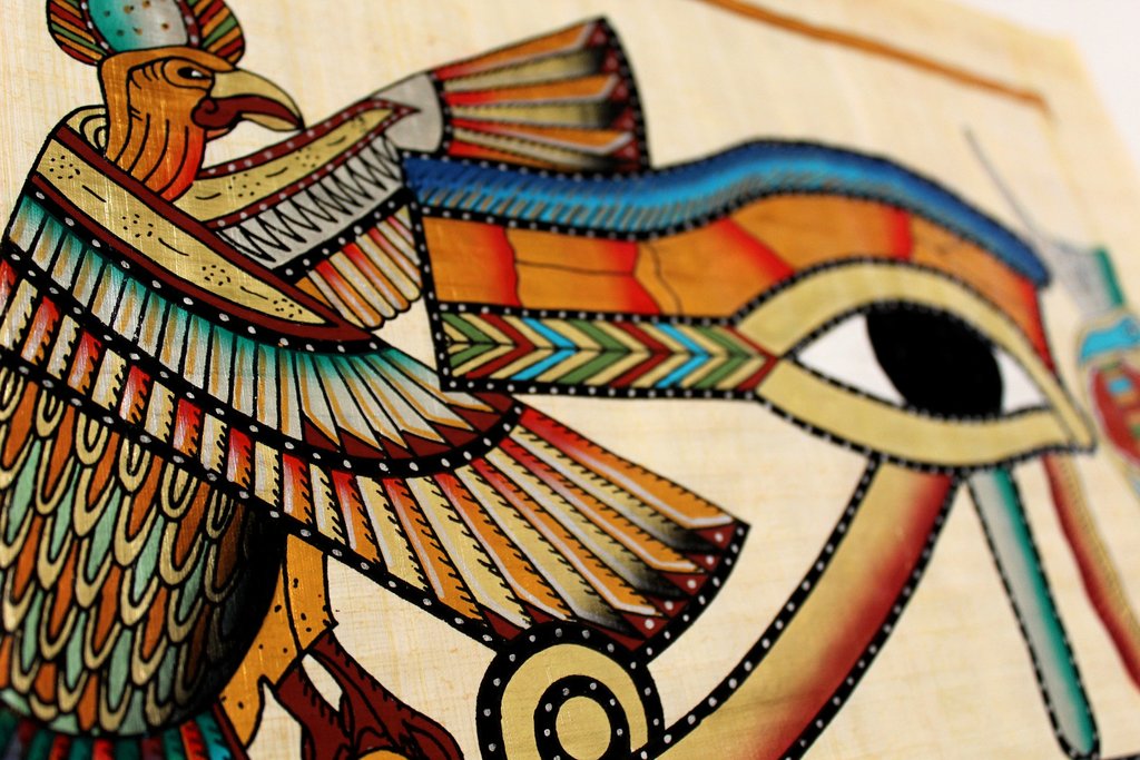 1024x683 Eye Of Horus Ancient Egyptian Papyrus Painting Arkan Gallery - Eye Of Horus Painting