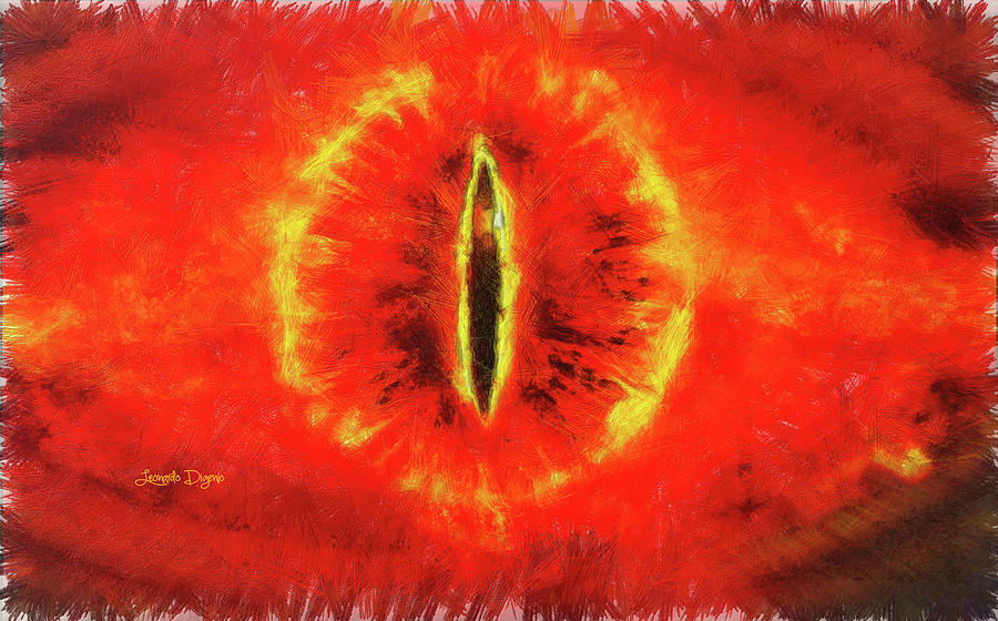 900x560 Eye Of Sauron Painting By Leonardo Digenio - Eye Of Sauron Painting