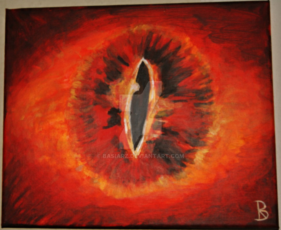 987x809 Eye Of Sauron By Basiarz - Eye Of Sauron Painting