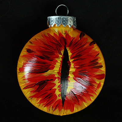 400x401 Handpainted Eye Of Sauron Holiday Ornaments! - Eye Of Sauron Painting