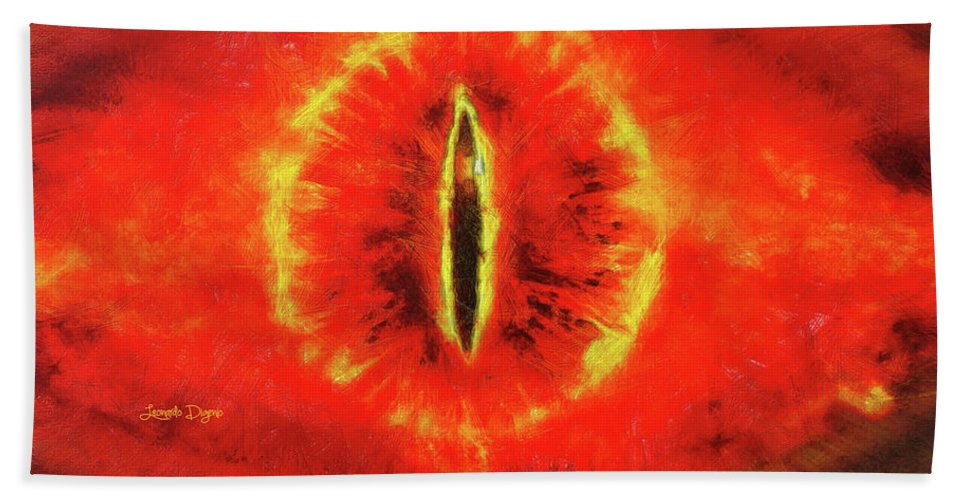967x500 Eye Of Sauron Hand Towel For Sale By Leonardo Digenio - Eye Of Sauron Painting