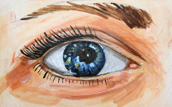 600x373 How To Paint Realistic Looking Eyes Using Acrylic Paint - Eye Painting