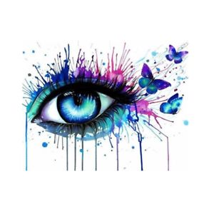 300x300 Au Framed Multi Colored Eye Paint By Numbers Kit Canvas Art - Eye Painting