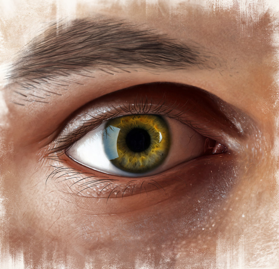 900x869 Realistic Eye Painting By Adamrobertsdesigns - Eye Painting