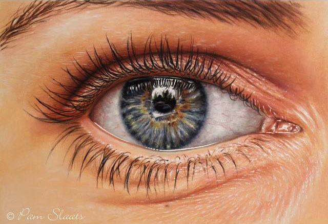 640x438 Realistic Eye Painting By Pam - Eye Painting