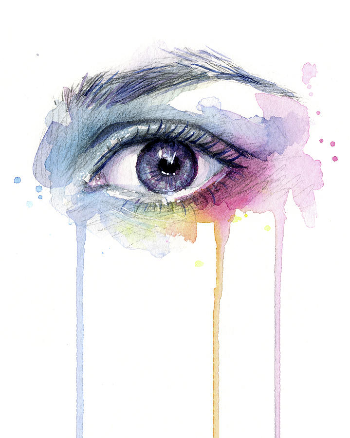 719x900 Colorful Dripping Eye Painting By Olga Shvartsur - Eye Painting