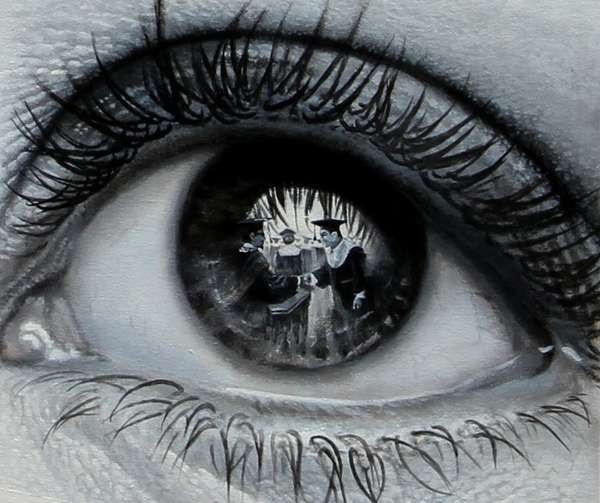 600x503 Reflective Eye Art Eye Art, Eye And Hyper Realistic - Eye Painting Artist