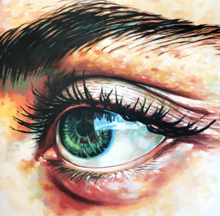 770x756 Saatchi Art Big Green Eye Painting By Thomas Saliot - Eye Painting Artist