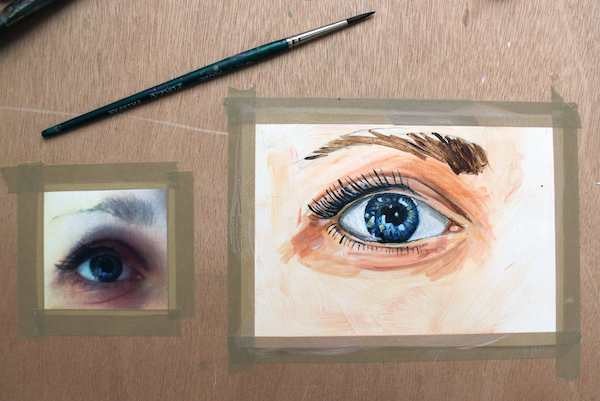 600x401 How To Paint Realistic Looking Eyes Using Acrylic Paint - Eyeball Painting