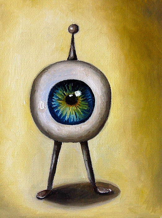 522x700 Ira The Little Alien Painting By Leah Saulnier The Painting Maniac - Eyeball Painting