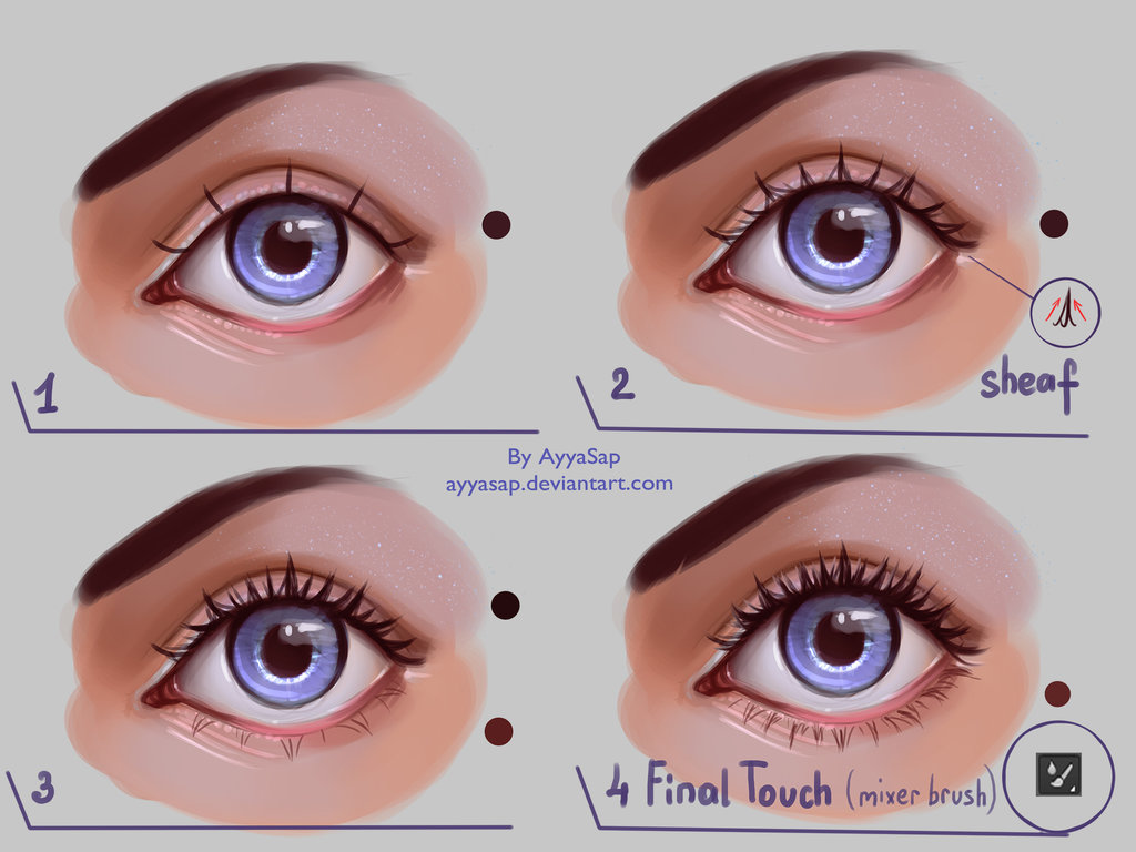 1024x768 Eyelashes Tutorial By Ayyasap - Eyelash Painting