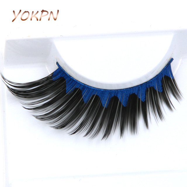 640x640 Yokpn Creative Painting False Eyelashes Winged Blue Black - Eyelash Painting