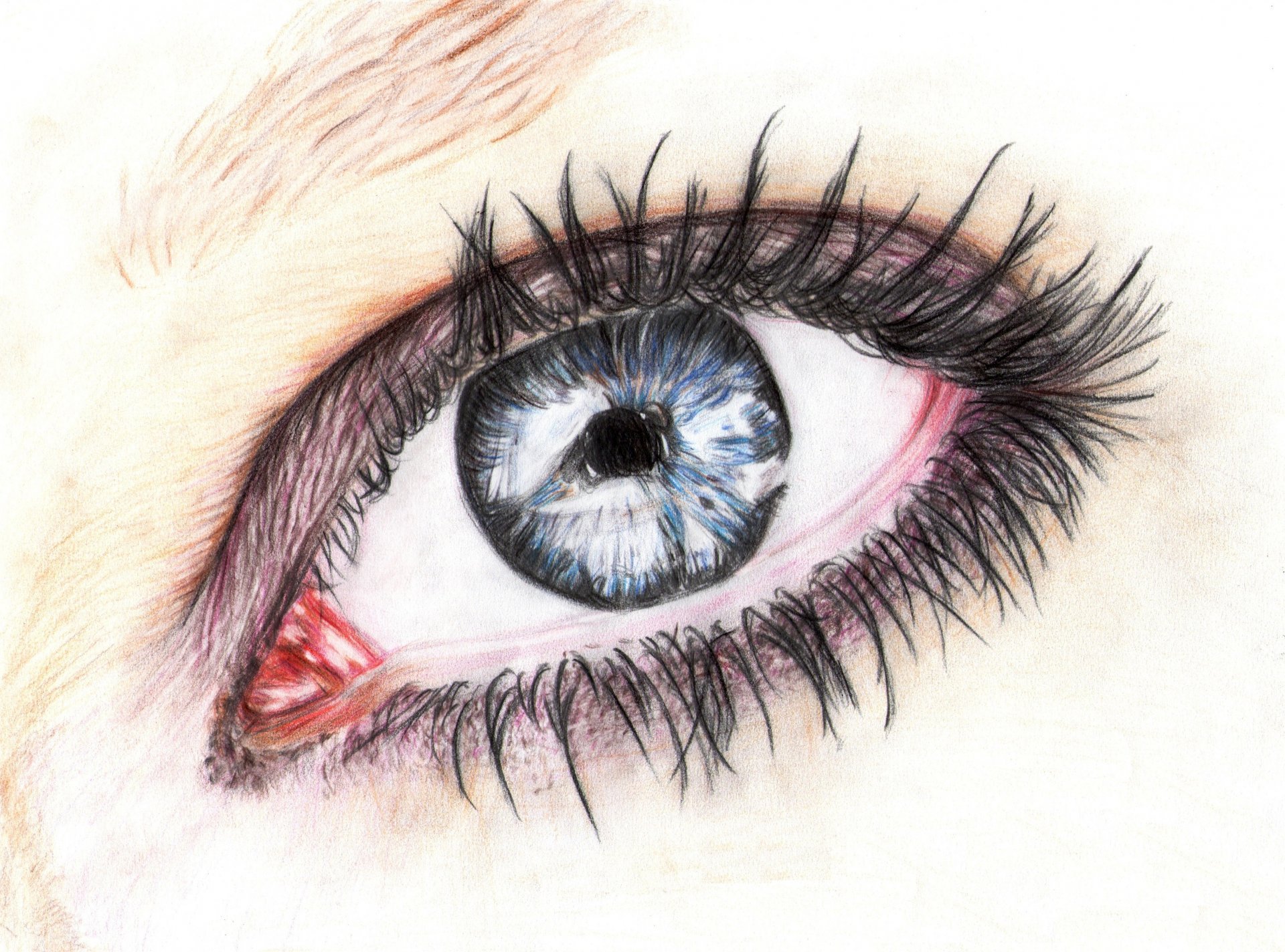 1920x1424 Painting Pencil Eye Eyelash Hd Wallpaper - Eyelash Painting