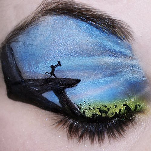 500x500 Amazing Face Paint Landscapes On Eyelids By Katie Alves Popsugar - Eyelid Painting