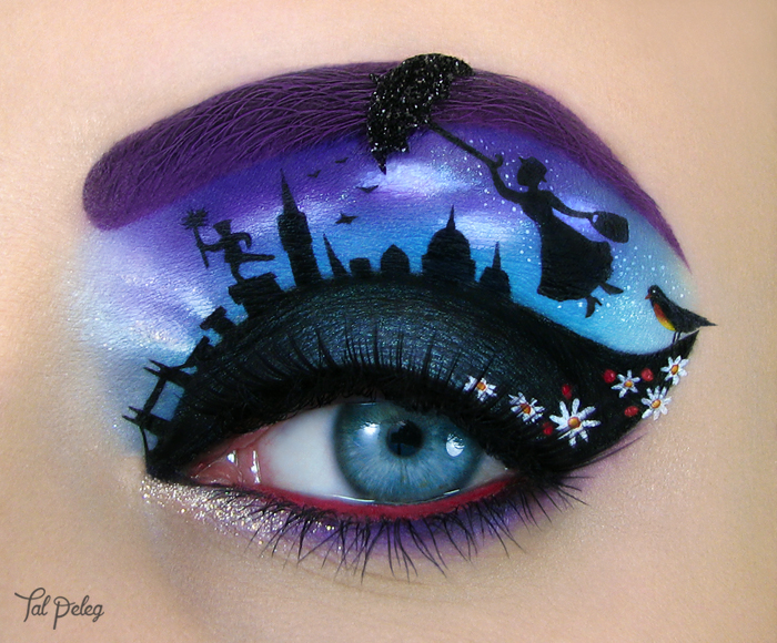 700x580 Artist Transforms Her Eyelids Into Paintings Inspired By Movies - Eyelid Painting