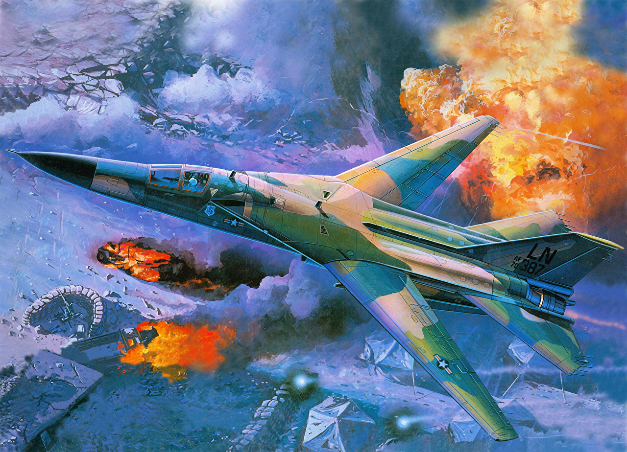 1280x924 Image Airplane F 111 Painting Art Aviation - F 111 Painting