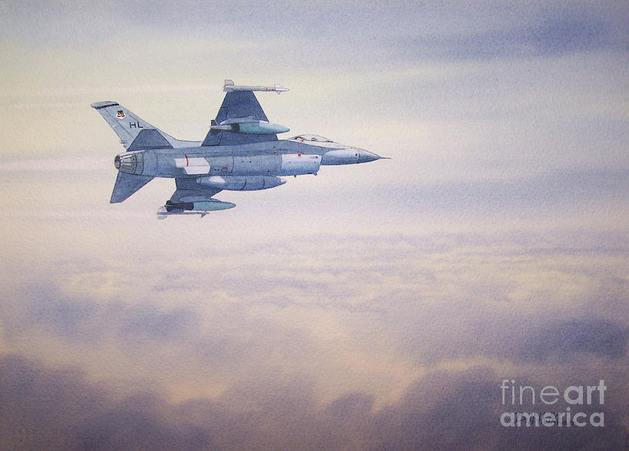 900x646 F 16 Fighting Falcon Painting By Bill Holkham - F 16 Painting