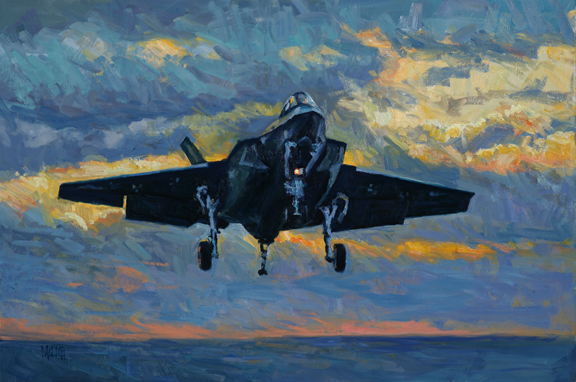 576x382 F 35 Lightning Milich Fine Arts - F 35 Painting