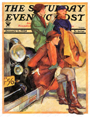 288x374 Vintage Gatsby Era Art The Saturday Evening Post - F Scott Fitzgerald Painting