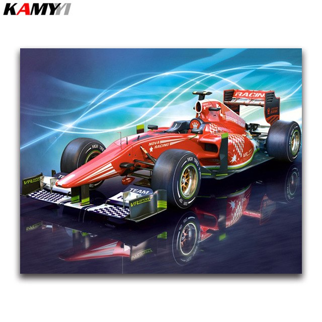 640x640 F1 Racing 5d Diy Diamond Painting Cross Stitch Full Round Diamond - F1 Painting