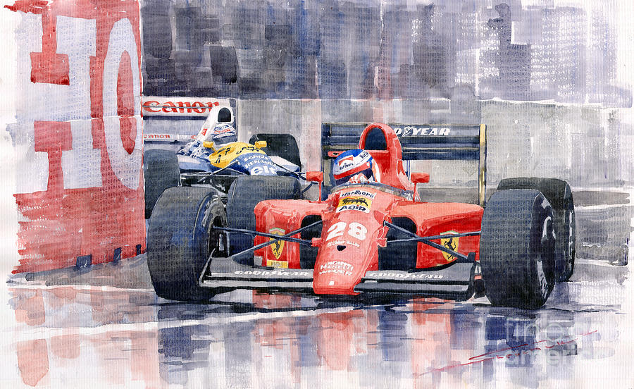 900x552 1991 Ferrari F1 Jean Alesi Phoenix Us Gp Arizona 1991 Painting By - F1 Painting