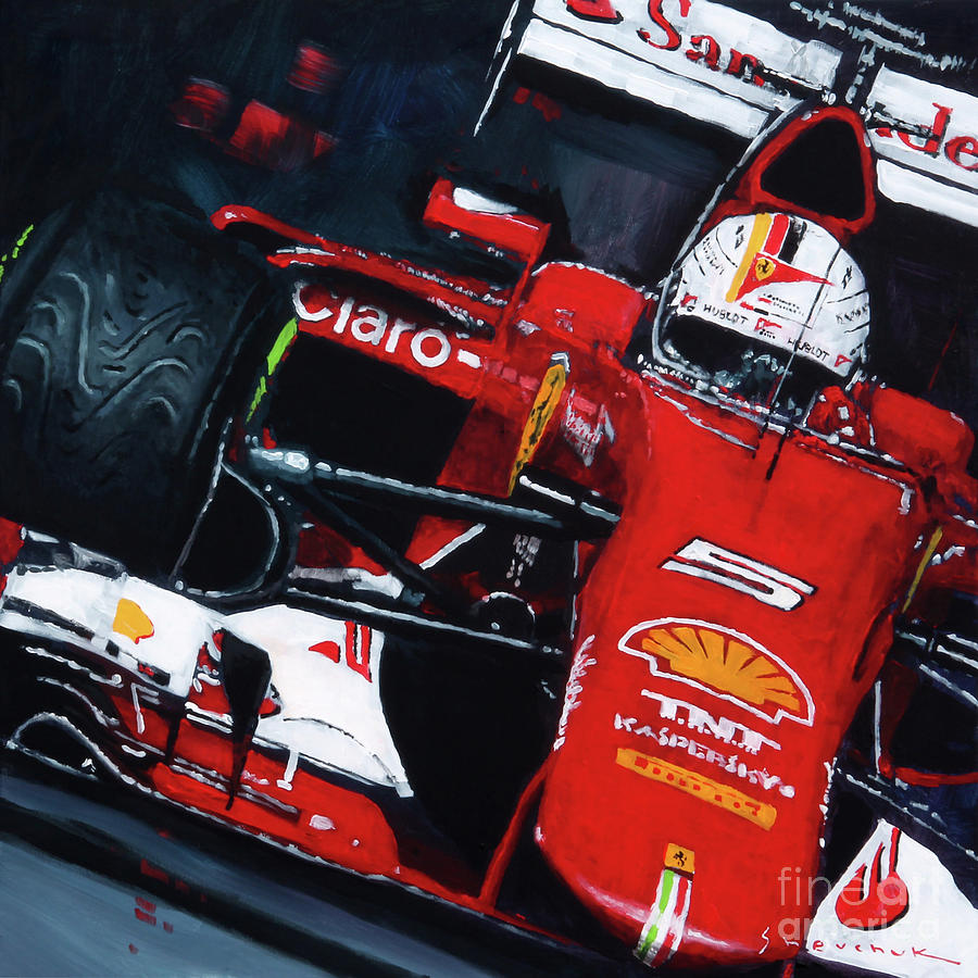 900x900 2015 F1 Ferrari Sf15 T Vettel Painting By Yuriy Shevchuk - F1 Painting