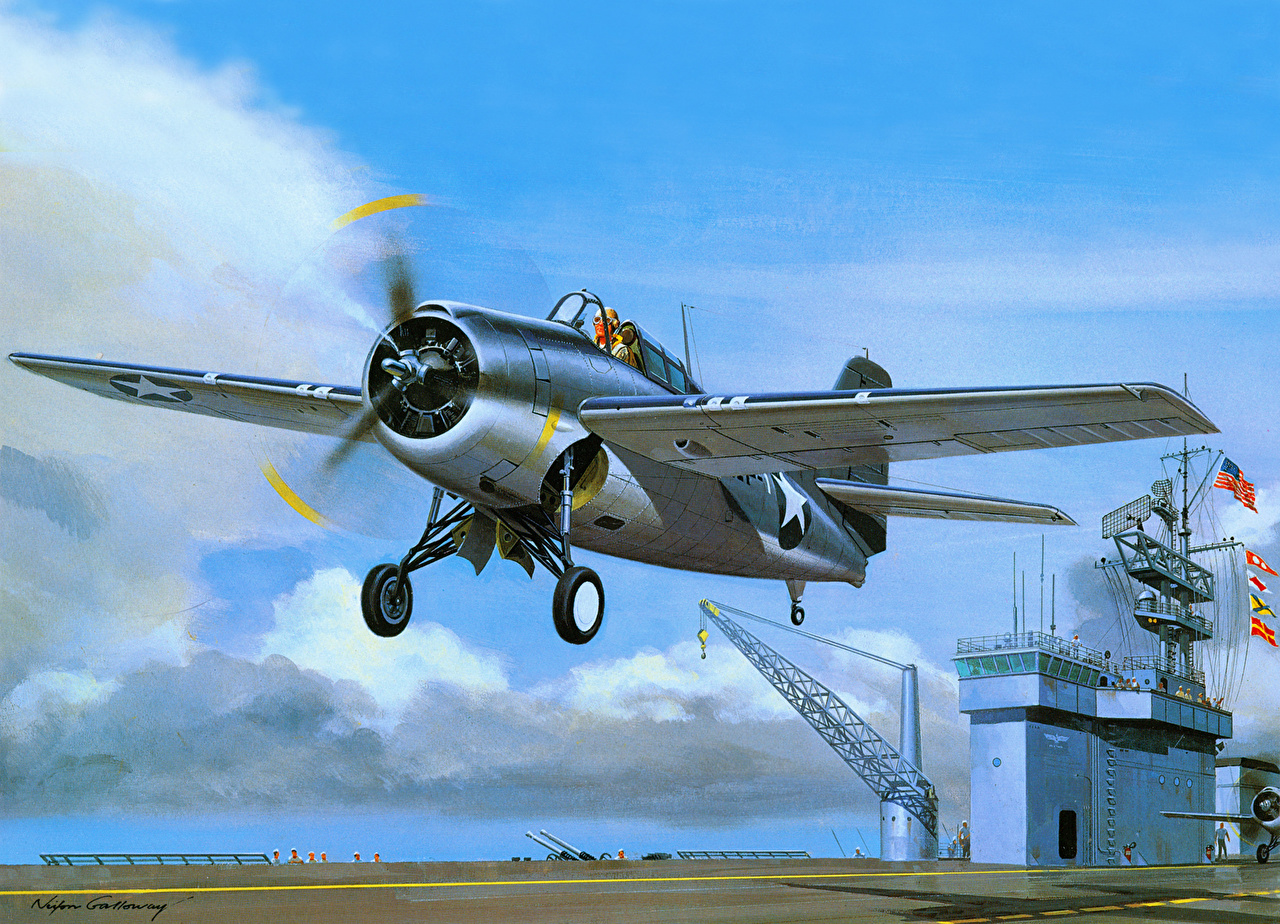 1280x924 Photo Airplane Takeoff F4f 4 Wildcat Painting Art Aviation - F4f Wildcat Painting