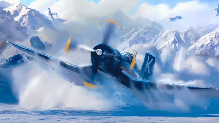 910x512 Vought F4u Corsair, Ww2, Painting, War, Aviation, Art Wallpapers 93128 - F4u Corsair Painting