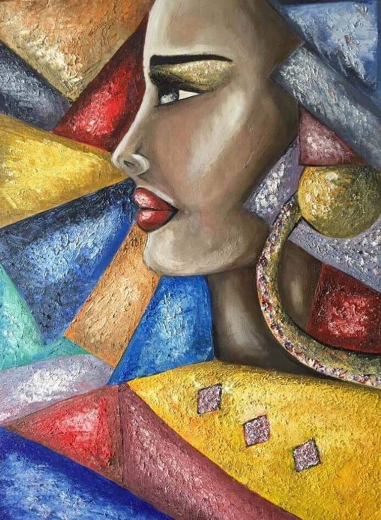 770x1049 Saatchi Art Modern Abstract Lady Face Painting By Revaz Basilashvili - Face Abstract Painting