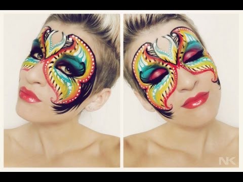 480x360 Masquerade Butterfly Mask Face Paint Tutorial. Nk - Face Mask Painting