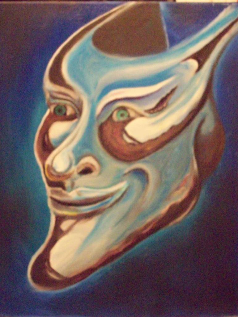 770x1027 Saatchi Art Happy Face Mask Painting By Johnny Pridgeon - Face Mask Painting