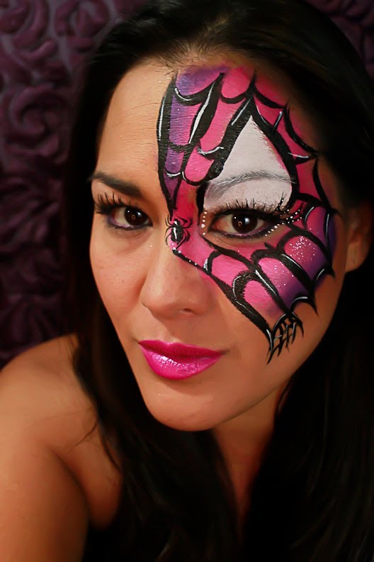 528x792 Quick Spider Girl Mask Face Paint Tutorial - Face Painting For Women