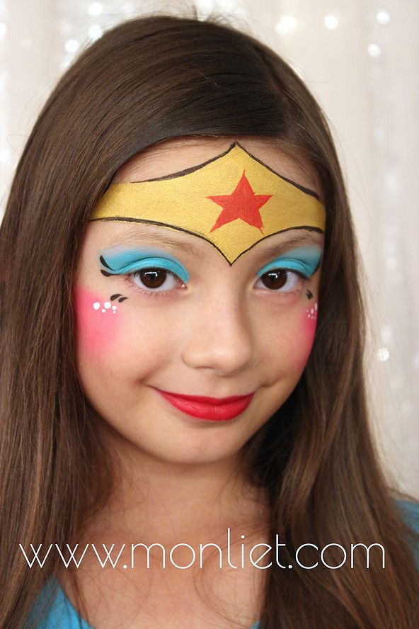 592x888 Wonder Woman Monliet Face Paint Heroes Villains Characters - Face Painting For Women