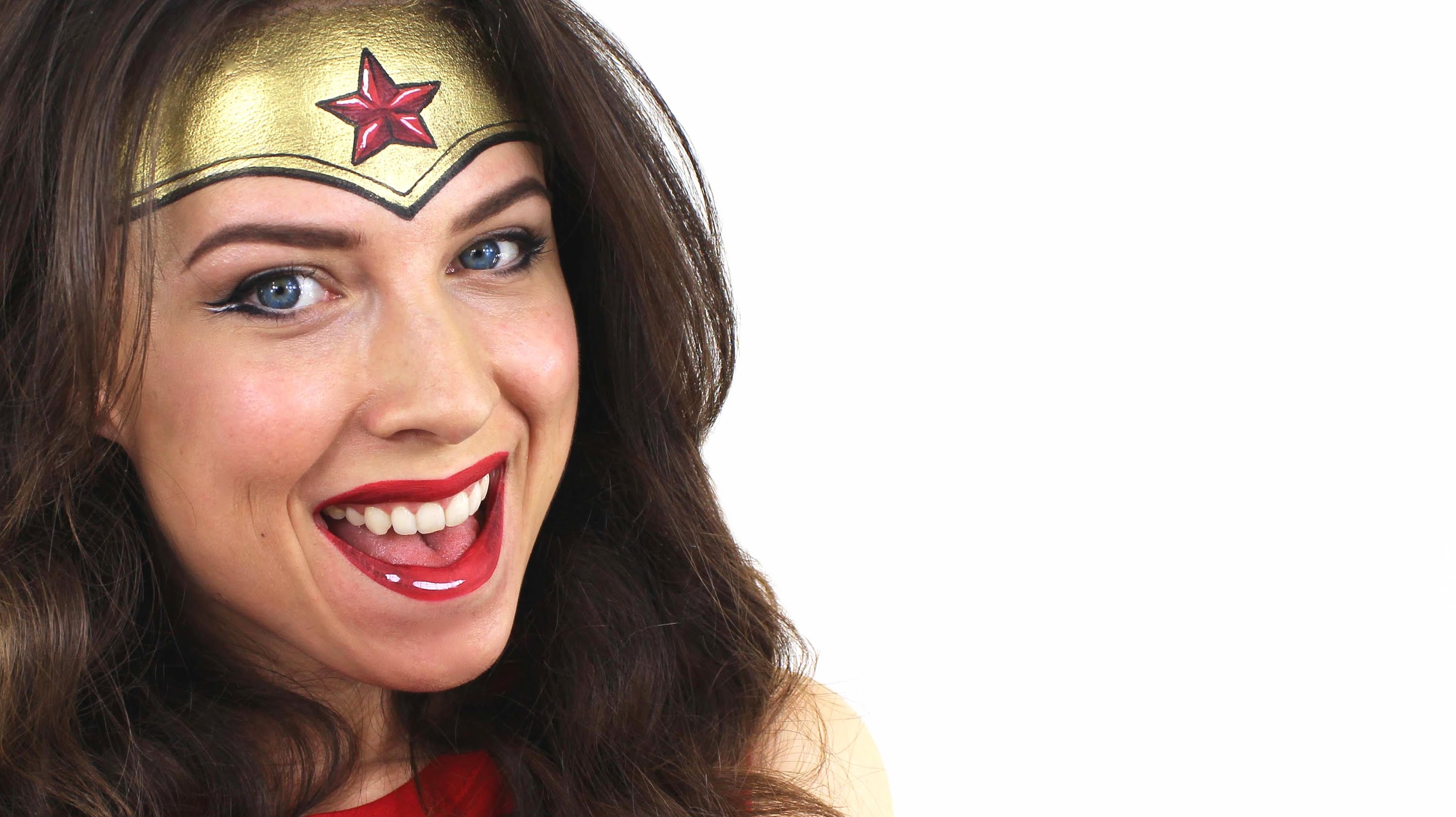 3000x1683 Wonder Woman Face Paint Ashlea Henson - Face Painting For Women