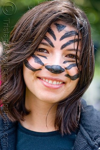 334x500 Cute Tiger, Face Paint, Portrait, Woman - Face Painting For Women